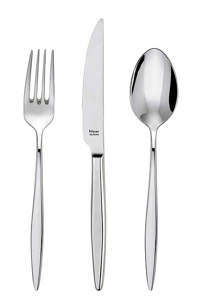 Hisar Mercury Plain Fork Knife Spoon Set 89 Pieces