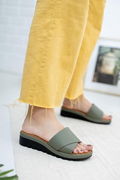 Taran Women's Khaki Mabel Comfort Slippers