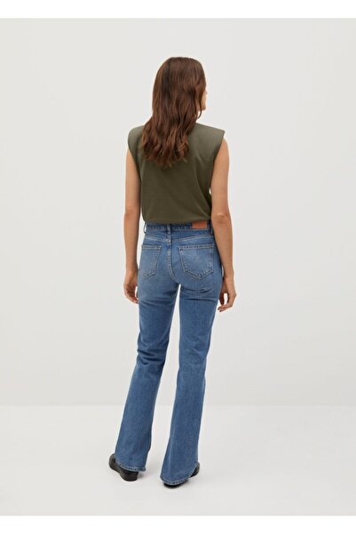 MANGO Woman Γυναικείο T-Shirt Χακί Χρώμα Κρυστάλλινο Απλικέ 77024010