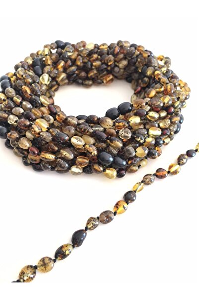 İpek Kehribar للجنسين قلادة البلطيق قطرة الطفل الأحفوري الأخضر العنبر قلادة أ...