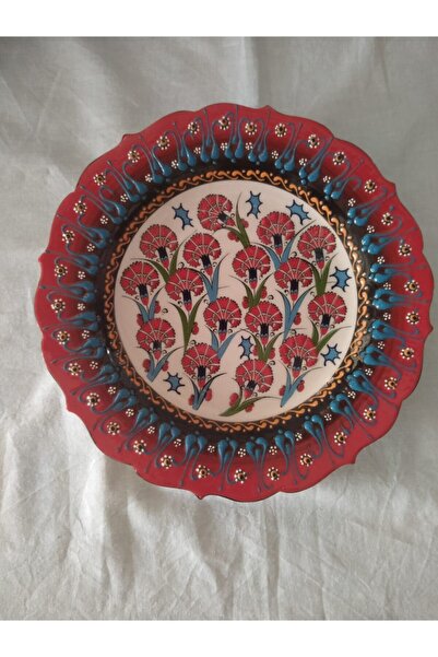 Sultan Çini -çini Kabartma Desenli 30 Cm Duvar Tabağı