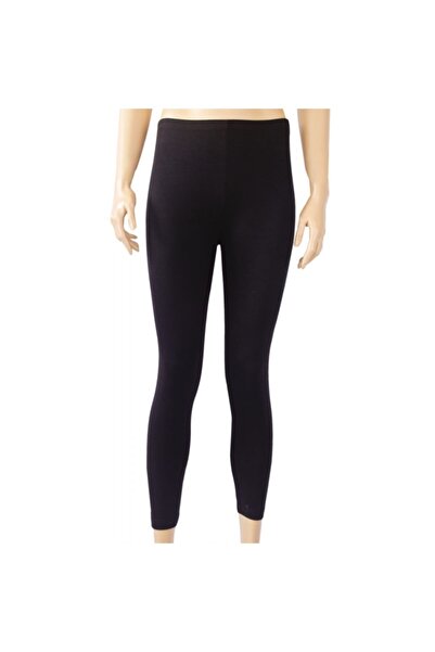 YILDIZ Γυναικείο μαύρο μακρύ χτενισμένο βαμβακερό καλσόν