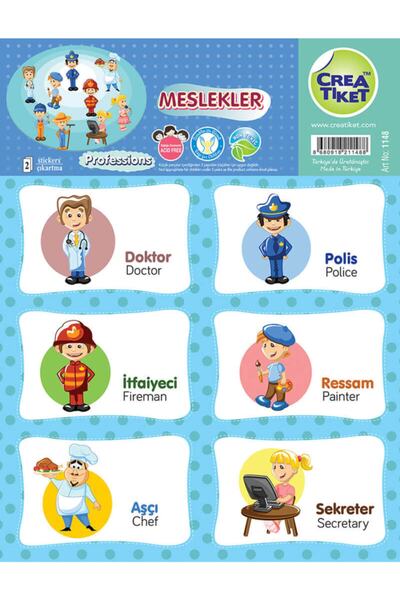 CREA ETİKET ملصق تعليمي Creatiket باللغة الإنجليزية*التركية