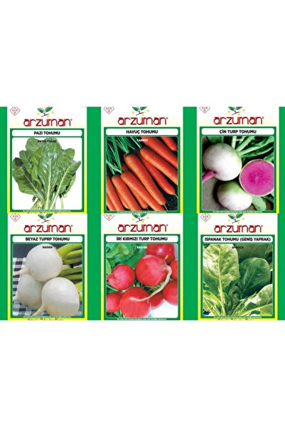 Karahasanoğlu Tarım Havuç-kırmızı Turp-beyaz Turp-çin Turp-ıspanak-pazı 6'lı ...