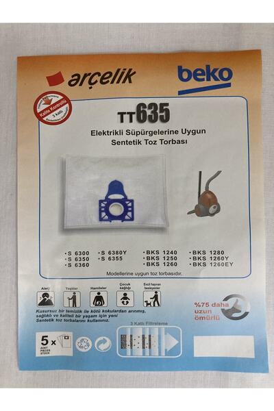 Beko 10 τεμάχια Bks1240-bks1250-bks1260-bks1280-bks1260y-bks1260ey Τσάντες σκόνης