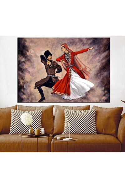 caddeko Forklorik Kafkas Dansı Çift Kanvas Tablo S70x100cm
