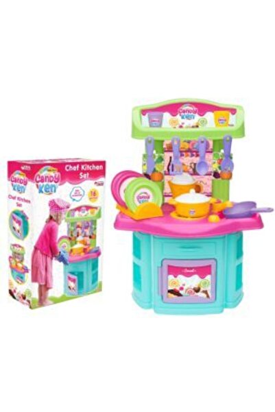 DEDE Kız Çocuk Candy Şef Mutfak Seti Kutulu
