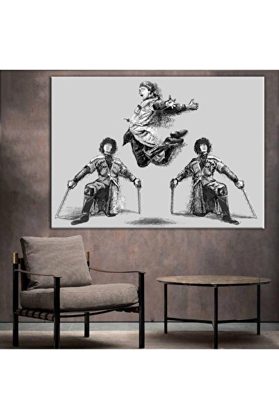 caddeko Adige Çerkez Dansı Kanvas Tablo 35x50cm