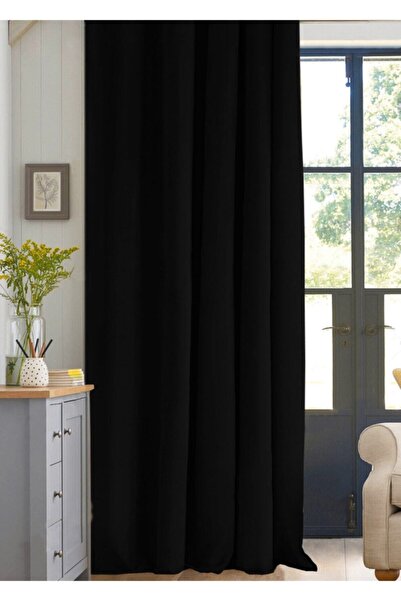 De'Vor Velvet Look Thick Background Curtain - Black (200x280)