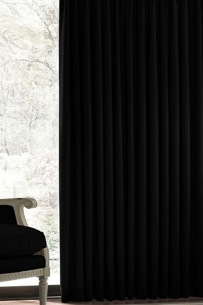 De'Vor Velvet Look Thick Background Curtain - Black (250x250)