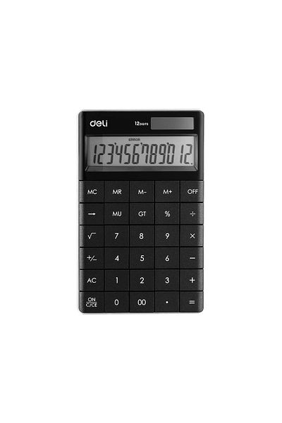 Deli Deli Electronic Calculator 12 Digits Large Display with Back Button Dual Power Exotic Design For Hom