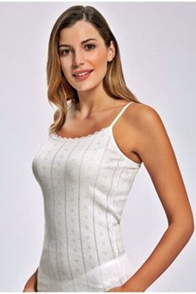 Tutku Women's Rope Strap Jacquard Cotton Mixed Color 6-Piece Undershirt