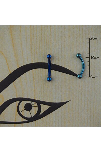 TAKIDAN Lacivert Cerrahi Çelik Kaş Rook Piercing 8 Mm