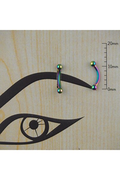 TAKIDAN Renkli Cerrahi Çelik Kaş Rook Piercing 8 Mm