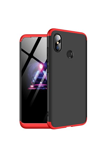 Microsonic Kırmızı Microsonic Mi 8 Kılıf Double Dip 360 Protective Siyah