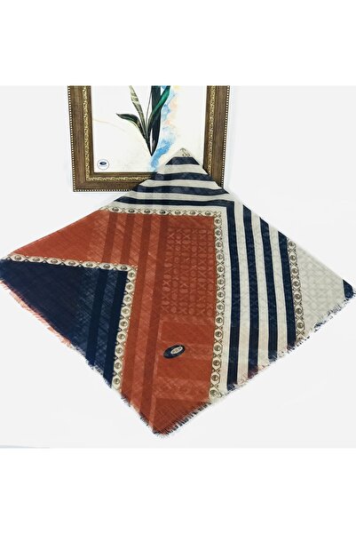 MOM COLLECTİON Kadın Lacivert Flamlı Keten Tülbent