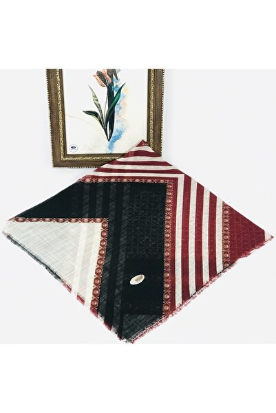 MOM COLLECTİON Kadın Siyah Flamlı Keten Tülbent