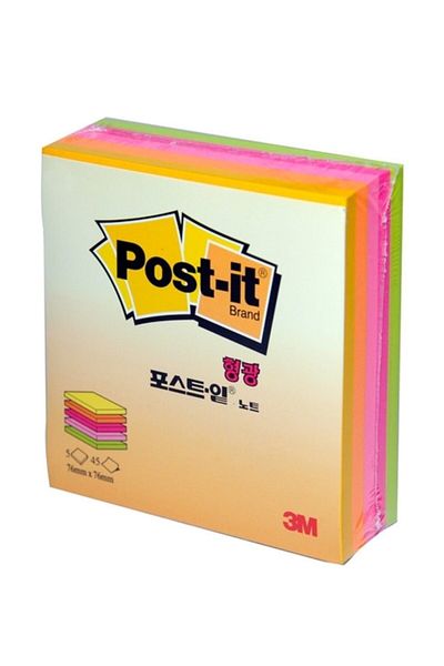 Post-it مكعب ملاحظة ألوان نيون 225 ورقة 76x76 ملم