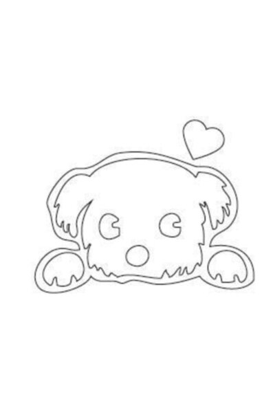 TSC White Cute Dog Sticker Paste Car Mirror