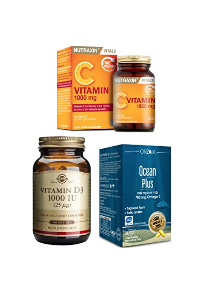 Solgar فيتامين د3 - 100 كبسولة + زيت سمك المحيط 1200 مجم، 30 كبسولة + فيتامين...