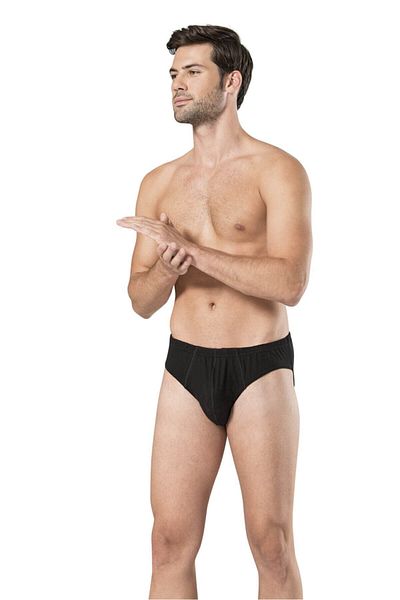 Dagi Slip pentru bărbați de lux din bumbac pieptănat negru 4 bucăți 100% bumbac
