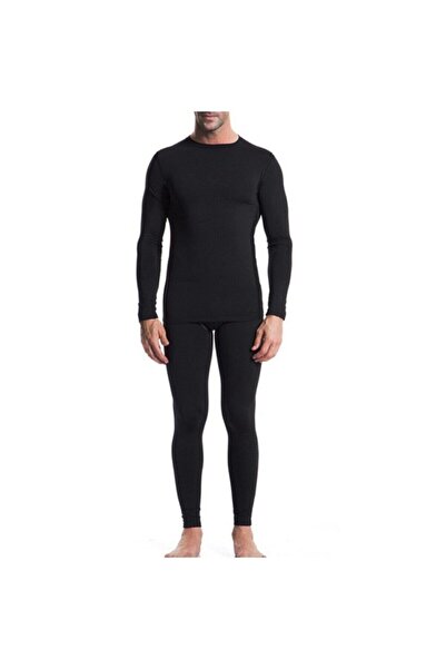 KOTA Set de lenjerie termică din microfibră de culoare neagră