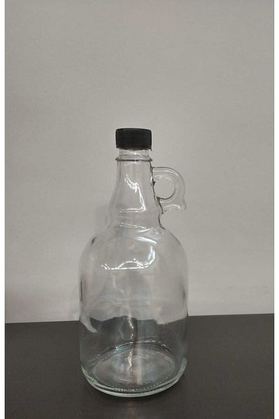 Paşabahçe Set of 4 Glass Bottle/Gallon 1000cc with Lid and Handle