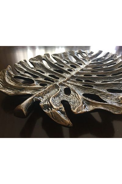 IDYLLHOME Metal Cast Leaf Tabletop Accessory