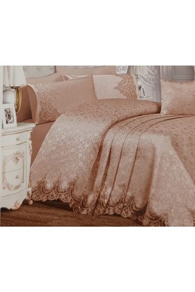 YÜCEL ÇEYİZ Brown Princess Pique Set 7 Pieces