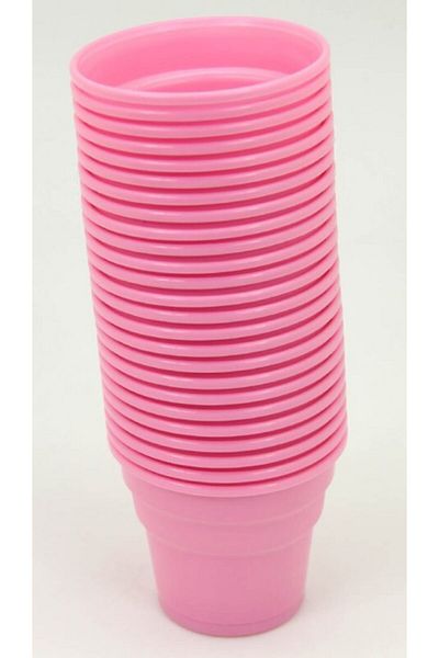 Roll-Up كوب بلاستيك وردي 25 قطعة