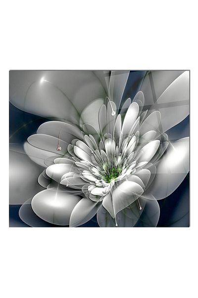 Olinpa 50X50 cm Glass Stove Back Protector - Countertop Built-In, Floral Pattern
