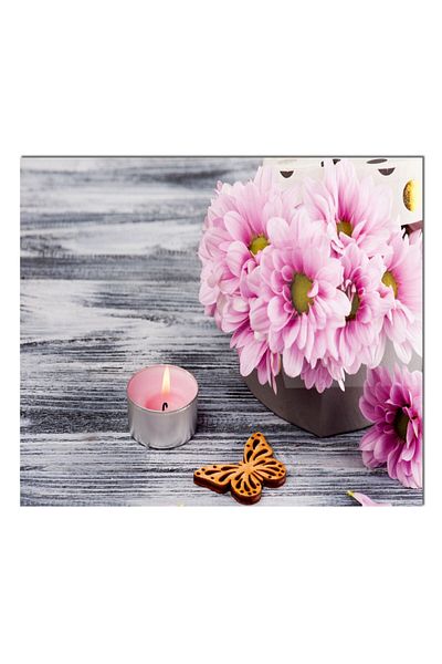 Olinpa 60X52 cm Glass Stove Back Protector Countertop Built-In Back Protector |   Flower