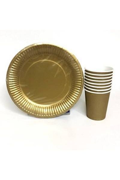 Emir Parti Gold Gold Plate Glass Set 8 Pieces