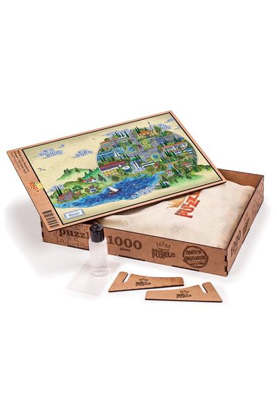 King Of Puzzle Türkiye Miniatures - Adapazarı - Nasuhi Hasan Çolpan Wooden Puzzle 1000 Pieces