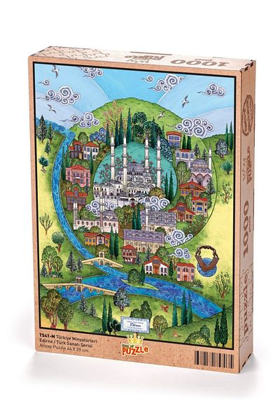 King Of Puzzle Türkiye Miniatures - Edirne - Nasuhi Hasan Çolpan Wooden Puzzle 1000 Pieces
