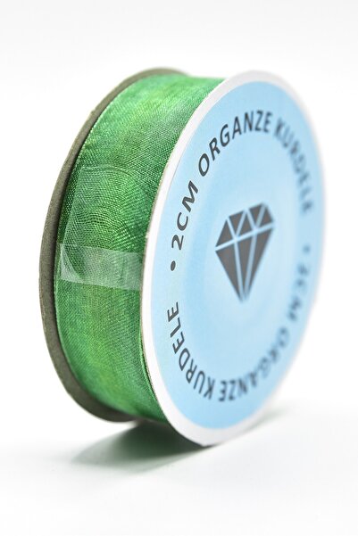 E Elmas Zümrüt Yeşili Organze Kurdele (2cm-20m)