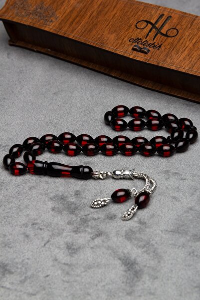 OTTOTESBİH Erkek Sürmeli Toz Kehribar Tesbih