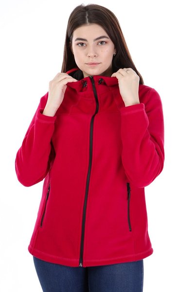 VEGA PORT Women's Fleece Fuchsia with Zipper Hooded