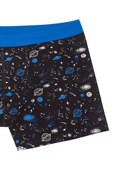 Mavi Gezegen Baskılı Siyah Boxer 092456-900