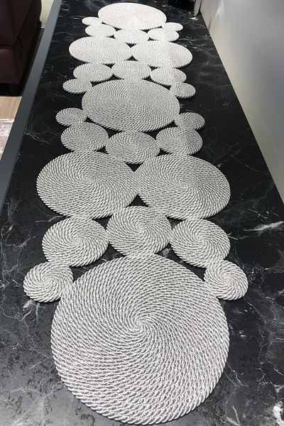Natural Dowry Rustic Art - Τραπεζομάντηλο πολυτελείας 120x30cm Γκρι Χρώμα /τραπεζομάντιλο/ράνερ/δρομέας/σαλόνι,κουζίνα