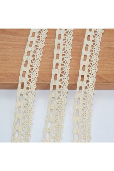 tuhafiyecimiz 10 μέτρα Κρεμ βαμβακερή δαντέλα (EDGE) Kopanaki 20 mm (705)