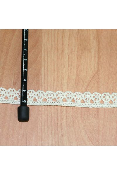tuhafiyecimiz 10 Meters Cream Cotton Lace 14 mm 8244