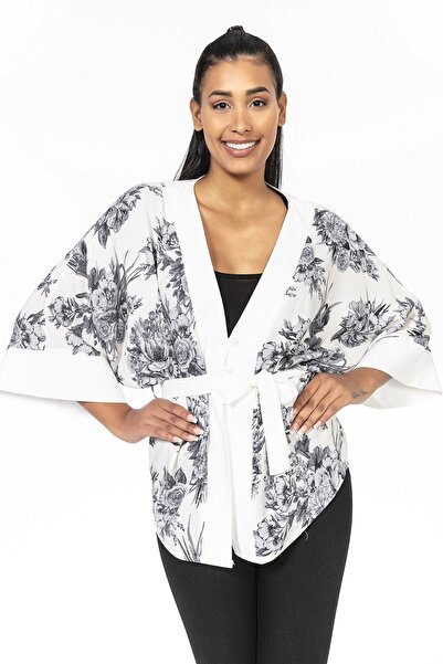 DISENTIS MODEST Кімоно з широкими рукавами - зав'язується спереду і застібається на ґудзики