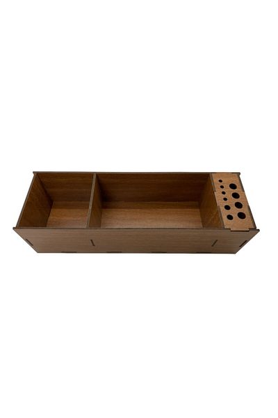 Notpa Wooden Brown Desktop 8-Piece Acrylic Organizer