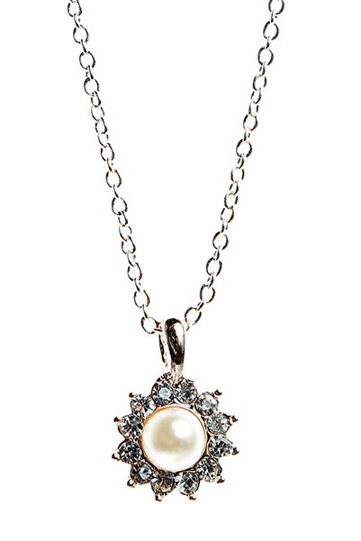 Rouge قلادة نسائية من حجر اللؤلؤ الأبيض