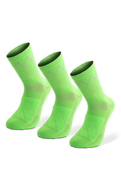 VİE ENDURANCE Unisex Yeşil Bisikletçi Çorabı 3'lü Paket
