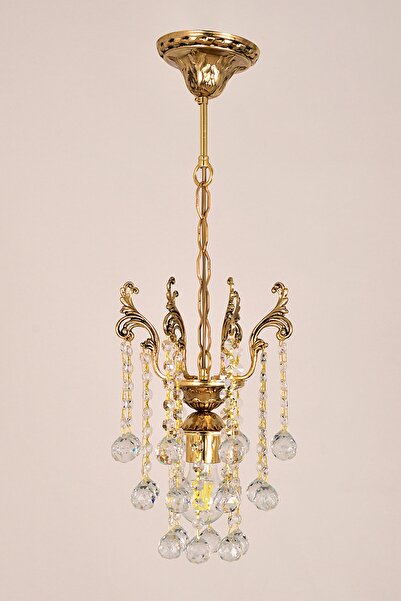 Avize çarşısı Tila Tekli Kristal Avize Sarı