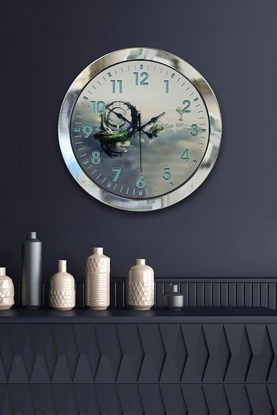 Kasva Concept Gift 36 cm Chrome Metal Air Wall Clock