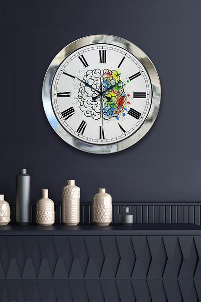 Kasva Concept Gift 36 cm Chrome Metal I Will Get You a Brain Wall Clock