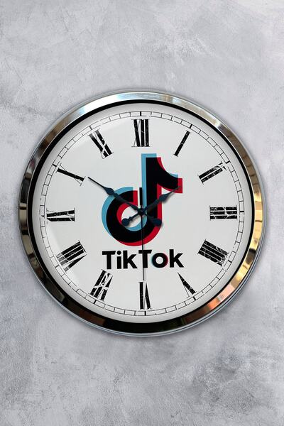 Kasva Concept ساعة حائط تيك توك معدنية من الكروم مقاس 40 سم